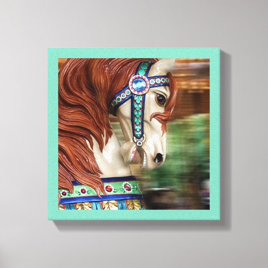 Geschilderd Paard Merry-go-round 6 in een serie Canvas Afdruk (Voorkant)