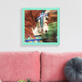 Geschilderd Paard Merry-go-round 6 in een serie Canvas Afdruk (Insitu (Woonkamer))