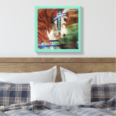 Geschilderd Paard Merry-go-round 6 in een serie Canvas Afdruk (Insitu (Slaapkamer))
