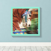 Geschilderd Paard Merry-go-round 6 in een serie Canvas Afdruk (Insitu (Houten vloer))