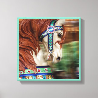 Geschilderd Paard Merry-go-round 6 in een serie Canvas Afdruk