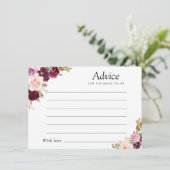 geschilderd paars- en perzikfloradvies advieskaart (Staand voorkant)