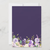 Geschilderd paarse en perzik bloemenrepetitie dine kaart (Achterkant)