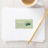 Geschilderd Peacock  Label (Insitu)