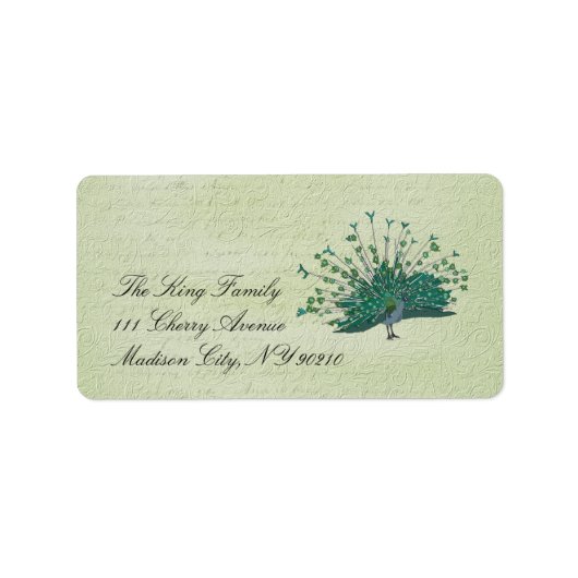 Geschilderd Peacock  Label (Voorkant)