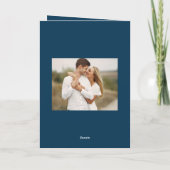 Geschilderd Plaid Navy en Zilver 2 Foto Feestdagen Kaart (Achterkant)