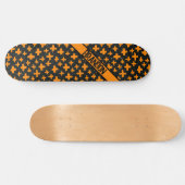 Geschilderd Plus in Sinaasappel met Naam Persoonlijk Skateboard (Horizontaal)