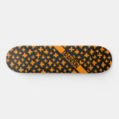 Geschilderd Plus in Sinaasappel met Naam Persoonlijk Skateboard (Horizontaal)