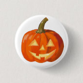 Geschilderd pompoengezicht ronde button 3,2 cm (Voorkant)