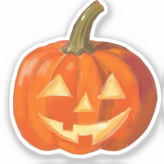 Geschilderd pompoengezicht sticker (Voorkant)