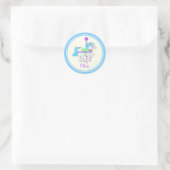 Geschilderd Pony Lichtblauw en PurpleCarousel Ronde Sticker (Tas)