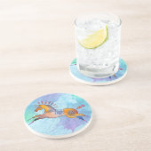 Geschilderd Pony zandsteen Onderzetter (Zijkant)