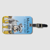 Geschilderd portret van een schnauzer hond | bagagelabel (Voorkant (horizontaal))