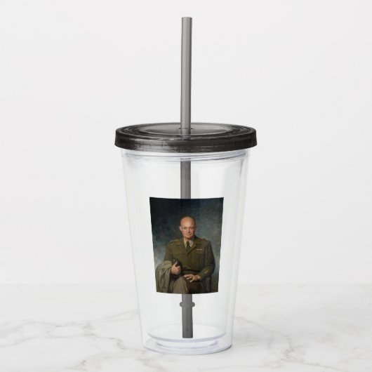 Geschilderd portret van generaal Dwight Eisenhower Acryl Drinkbeker (Voorkant)
