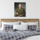 Geschilderd portret van generaal Dwight Eisenhower Canvas Afdruk (Insitu (Slaapkamer))