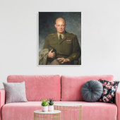 Geschilderd portret van generaal Dwight Eisenhower Canvas Afdruk (Insitu (Woonkamer))