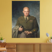 Geschilderd portret van generaal Dwight Eisenhower Canvas Afdruk (Insitu (Woonkamer))