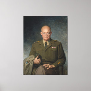 Geschilderd portret van generaal Dwight Eisenhower Canvas Afdruk