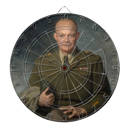 Geschilderd portret van generaal Dwight Eisenhower Dartbord (Voorkant)