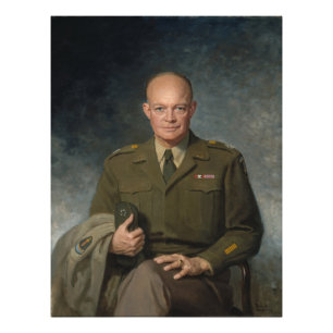 Geschilderd portret van generaal Dwight Eisenhower Foto Afdruk