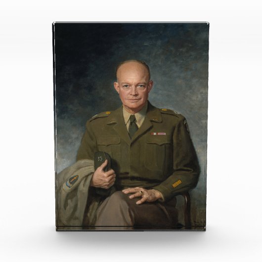Geschilderd portret van generaal Dwight Eisenhower Fotoblokken (Voorkant)