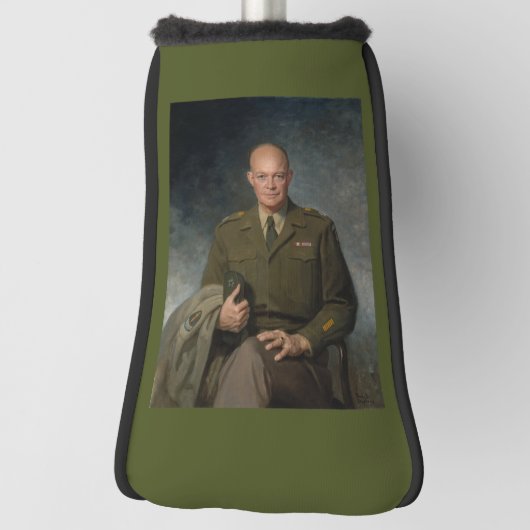 Geschilderd portret van generaal Dwight Eisenhower Golfheadcover (Draai 90)