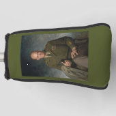Geschilderd portret van generaal Dwight Eisenhower Golfheadcover (Voorkant)