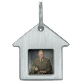 Geschilderd portret van generaal Dwight Eisenhower Huisdieren Naamplaatje