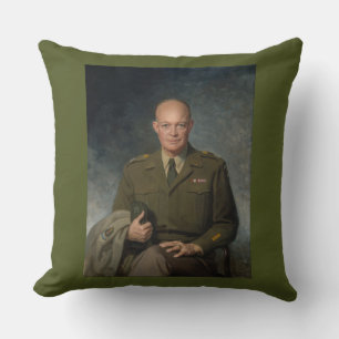 Geschilderd portret van generaal Dwight Eisenhower Kussen
