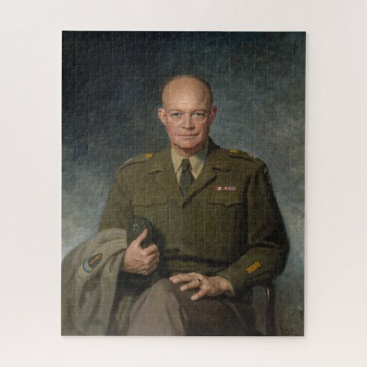 Geschilderd portret van generaal Dwight Eisenhower Legpuzzel (Verticaal)