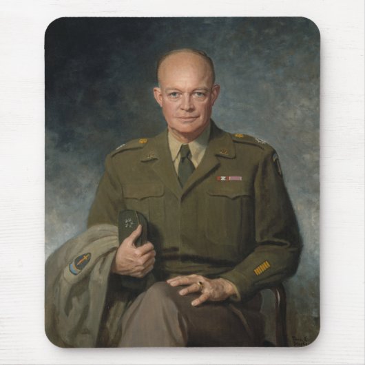 Geschilderd portret van generaal Dwight Eisenhower Muismat (Voorkant)