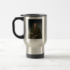 Geschilderd portret van generaal Dwight Eisenhower Reisbeker