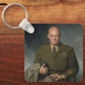 Geschilderd portret van generaal Dwight Eisenhower Sleutelhanger (Voorkant)