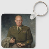 Geschilderd portret van generaal Dwight Eisenhower Sleutelhanger (Achterkant)