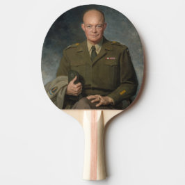 Geschilderd portret van generaal Dwight Eisenhower Tafeltennisbatje