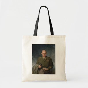 Geschilderd portret van generaal Dwight Eisenhower Tote Bag