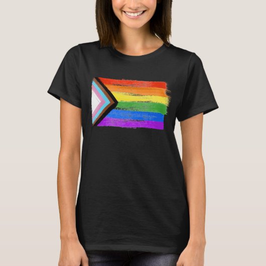 Geschilderd Progress Pride T-shirt (Voorkant)