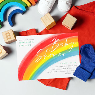 Geschilderd Rainbow Classic Baby shower Kaart