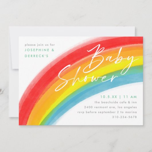 Geschilderd Rainbow Classic Baby shower Kaart (Voorkant)