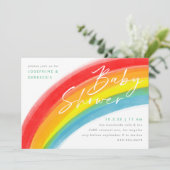 Geschilderd Rainbow Classic Baby shower Kaart (Staand voorkant)