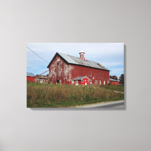 Geschilderd Rood Canvas Afdruk