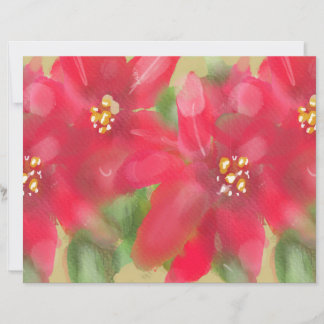 Geschilderd rood en groen Poinsettia Kerstontwerp