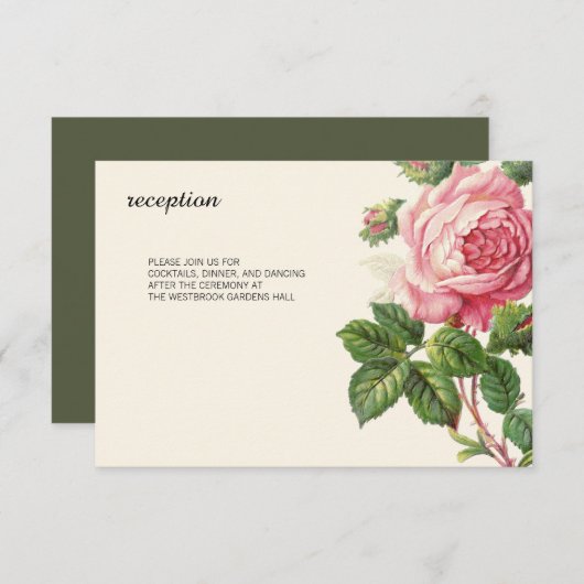 Geschilderd  Roos Boho bruiloft Kaart (Voorkant / Achterkant)