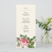 Geschilderd  Roos Boho Wedding Menu (Staand voorkant)