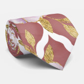 Geschilderd Roze Gouden Bloemen Waterverf Quatrefo Stropdas (Opgerold)