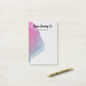 Geschilderd roze regenboog bedrijf post-it® notes (Op bureau)