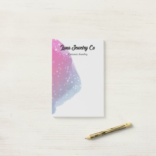 Geschilderd roze regenboog bedrijf post-it® notes (Op bureau)