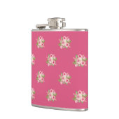 Geschilderd roze rozen patroon heupfles (Links)