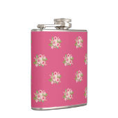 Geschilderd roze rozen patroon heupfles (Rechts)