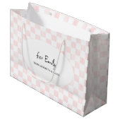 Geschilderd Roze Schaakbord Patroon Persoonlijk Groot Cadeauzakje (Voorkant Gekanteld)